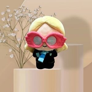 Harry Potter Luna Lovegood Plush Toy with Pink Glasses and Blonde Hair
